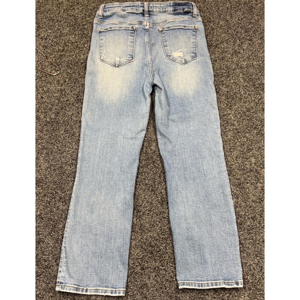 Risen Jeans Light Wash High Rise Straight Leg Distressed Denim RDP5301 11/30 - Picture 7 of 7